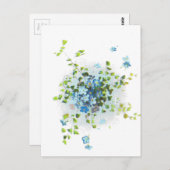 Blauwe Vintage vergeet-me-nots Briefkaart (Voorkant / Achterkant)