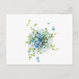 Blauwe Vintage vergeet-me-nots Briefkaart