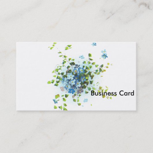 Blauwe Vintage vergeet-me-nots Visitekaartje (Voorkant)