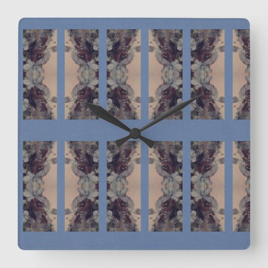Blauwe Vintage Vierkante Klok (Voorkant)