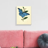 Blauwe Vintage Vlinder Canvas Afdruk (Insitu (Woonkamer))