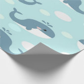 blauwe vinvis cadeaupapier (Hoek)