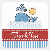 Blauwe vinvis Dank u Stickers (Voorkant)