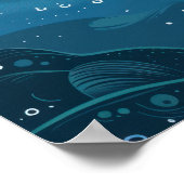 Blauwe vinvis Klein Poster (Hoek)