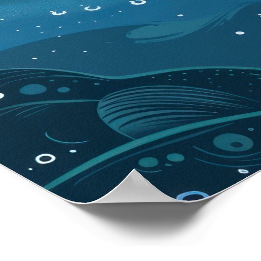 Blauwe vinvis Klein Poster (Hoek)