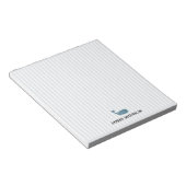 Blauwe vinvis Monogram Nautische Streep Notitieblok (Schuin)