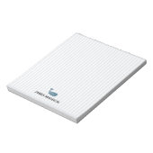 Blauwe vinvis Monogram Nautische Streep Notitieblok (Linkerzijde)