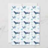 Blauwe vinvis Naadloos patroon – zeedieren Kaart (Achterkant)