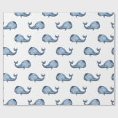 Blauwe vinvis. Nautisch marine patroon. Zee Cadeaupapier (Vlak)