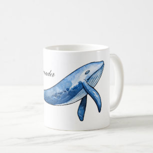 Blauwe vinvis. Nautische vis cup. Zee cadeau. ocea Koffiemok
