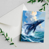 Blauwe Vinvis Oceaan Dier Briefkaart