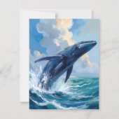 Blauwe Vinvis Oceaan Dier Kaart (Voorkant)