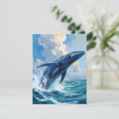 Blauwe Vinvis Oceaan Dier Kaart (Staand voorkant)