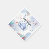 blauwe vinvis onder baby shower van het zee servet (Hoek)