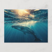 Blauwe vinvis onder water briefkaart (Voorkant)