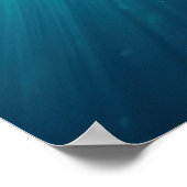 Blauwe vinvis onder water Small Poster (Hoek)