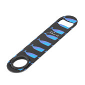 blauwe vinvis op elke kleur speed flessenopener (Voorkant Gekanteld)