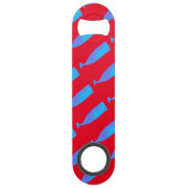 blauwe vinvis op elke kleur speed flessenopener (Achterkant)