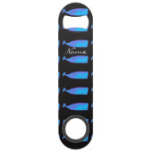 blauwe vinvis op elke kleur speed flessenopener (Voorkant)