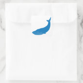Blauwe vinvis Zeezoogdieren Wildlife Oceans Vierkante Sticker (Tas)