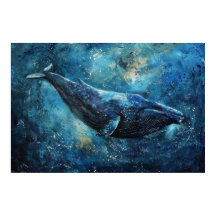 Blauwe vinvis zwemmen in het zee