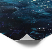 Blauwe vinvis zwemmen in het zee poster (Hoek)