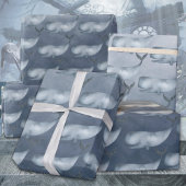 Blauwe vinvissen onder de Deep Blue Ocean Waterver Cadeaupapier