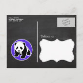 Blauwe Violet Chevron; Panda Uitnodiging Briefkaart (Achterkant)