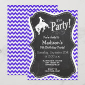 Blauwe Violet Chevron; Rodeo Kaart (Voorkant / Achterkant)