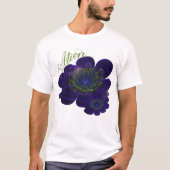 Blauwe Violet Corolla Flower T-shirt (Voorkant)
