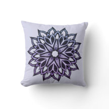 Blauwe Violet Floral Kunst met blauw Mandala