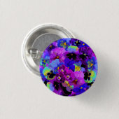 Blauwe Violet Paars Pansy Spring Flower Ronde Button 3,2 Cm (Voorkant /achterkant)
