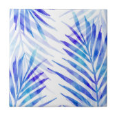 Blauwe Violet Palm Fronds Tegeltje (Voorkant)