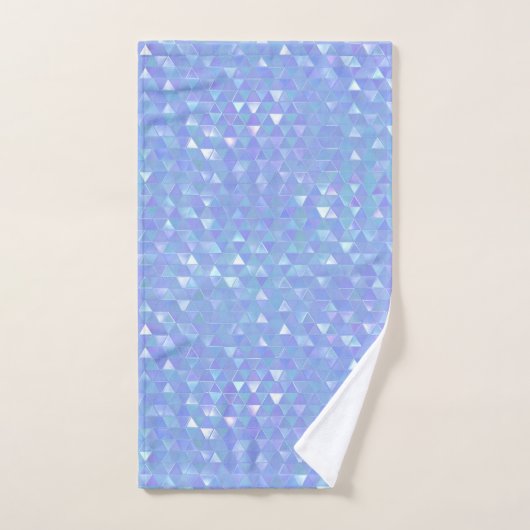 Blauwe Violet Trendy Triangles Bad Handdoek (Handdoek)