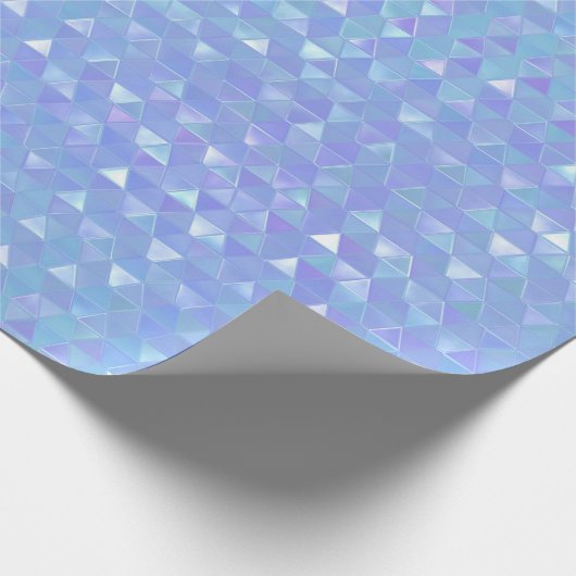 Blauwe Violet Trendy Triangles Geometric Party Cadeaupapier (Hoek)
