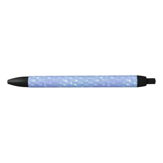 Blauwe Violet Trendy Triangles Zwarte Inkt Pen (Voorkant)
