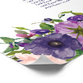 Blauwe Violet Wilde Roos Weddenschap Dinner Seatin Poster (Hoek)