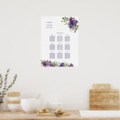 Blauwe Violet Wilde Roos Weddenschap Dinner Seatin Poster (Keuken)