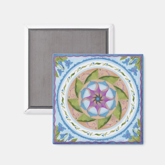 Blauwe violetkoelkast Magnet (Voorkant / Achterkant)