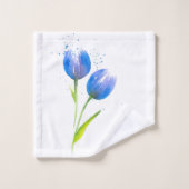 Blauwe violettulpen bad handdoek (Wasdoekje)