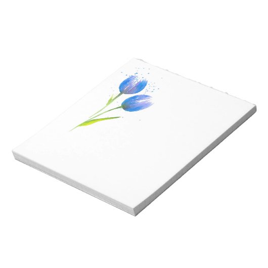 Blauwe violettulpen notitieblok (Linkerzijde)