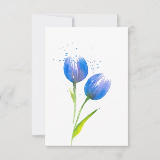 Blauwe violettulpen notitiekaartje (Voorkant)