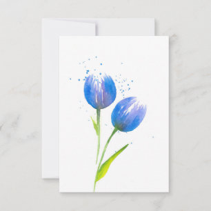 Blauwe violettulpen notitiekaartje