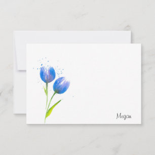 Blauwe violettulpen notitiekaartje