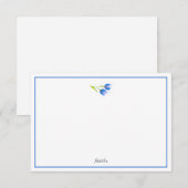 Blauwe violettulpen notitiekaartje (Voorkant / Achterkant)