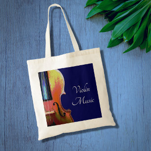 Blauwe Violin klassieke muziek Tote Bag