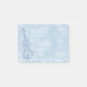 Blauwe Violin Line Tekening op getextureerd effect Post-it® Notes (Voorkant)