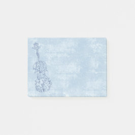 Blauwe Violin Line Tekening op getextureerd effect Post-it® Notes