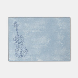 Blauwe Violin Line Tekening op getextureerd effect Post-it® Notes