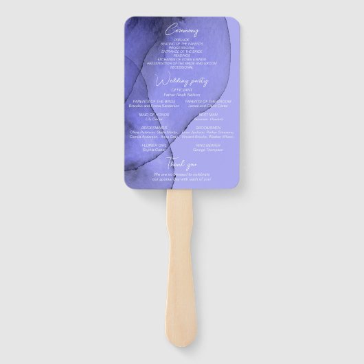 Blauwe vioollavendel handwaaier (Achterkant)